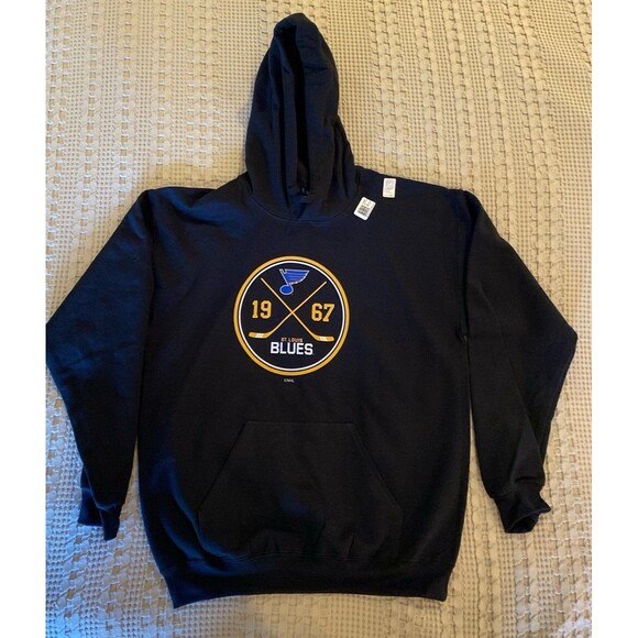 NHL NEW BLUES Hockey Hoodie Mens Sz Medium  Black (see NHL Official Sticker) NWT - Picture 3 of 10